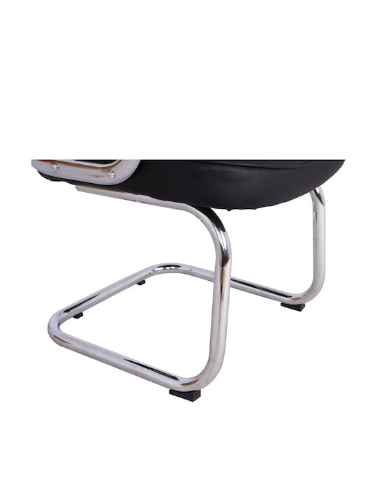Πολυθρόνα Επισκέπτη με Μπράτσα Μαύρη 61.5x62x98cm 2τμχ