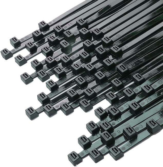 ATC Δεματικά Καλωδίων Πλαστικά 450mmx7.6mm σε Μαύρο χρώμα (100τμχ) (20.007.0034)