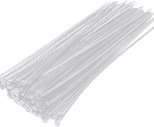 ATC Plastic Cable Ties 300mmx4.8mm In White Colour 100 Pieces 20.007.0029