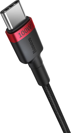 Baseus USB 2.0 Cable USB-C male - USB-C 100W PD Μαύρο 1m P10318306003-00 2τμχ