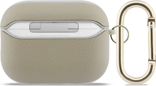 Guess Hülle Kunststoff mit Haken in Gold Farbe für Apple AirPods Pro 3