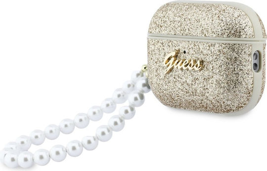 Guess Hülle Kunststoff in Gold Farbe für Apple AirPods Pro 3
