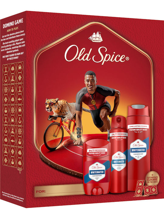 Old Spice Ironman Комплект Подарък с Дезодорант Стик Спрей и Душ Гел Whitewater 24-часова Свежест за Ежедневна Употреба Аромат с Качествен Мирис Който Трайе