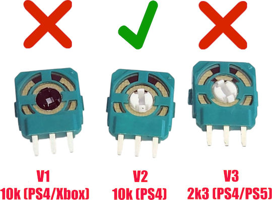 Analoges Potentiometer V2 10k Sony Playstation 4 Ps4 Dualshock 4 Jdm-050 & Microsoft Xbox Eins Modell 1708 Controller Code1-game242