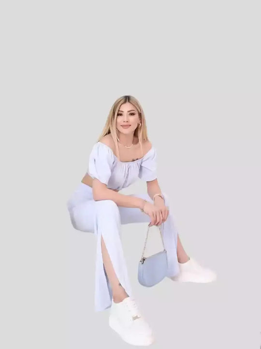 Γυναικείο Γαλάζιο Σετ με Παντελόνι
