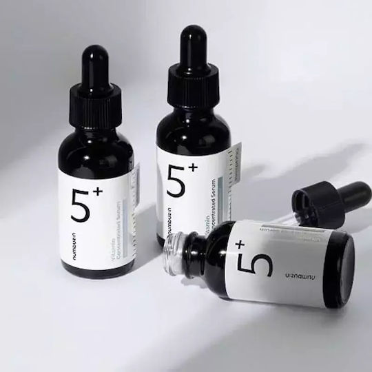 Numbuzin No.5 Beruhigend & Feuchtigkeitsspendend Serum Gesicht & Augen mit Vitamin C & Niacinamid für Strahlkraft & Entgiftung 30ml