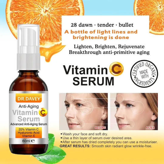 Dr Marcus Ενυδατικό & Αντιγηραντικό Serum Προσώπου με Βιταμίνη C & Βιταμίνη E για Λάμψη 60ml