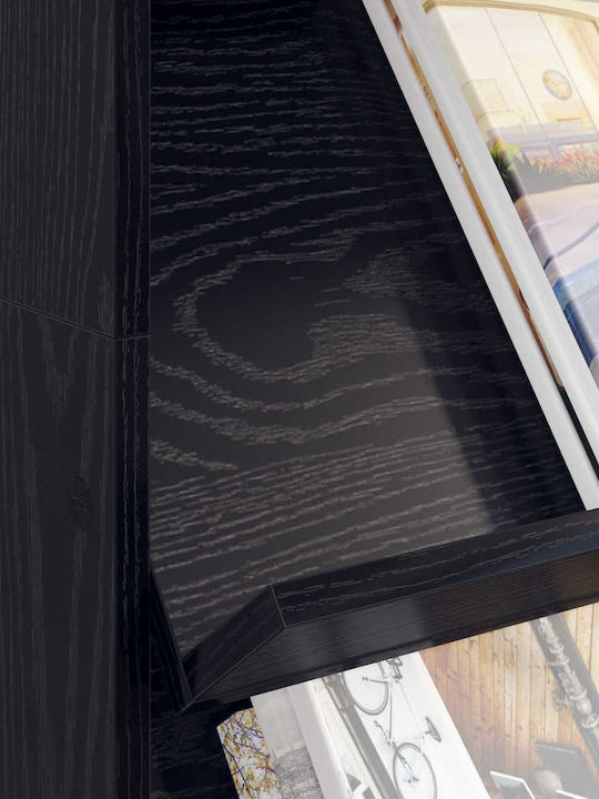 vidaXL PU Magazine Rack Black 70x41x126cm