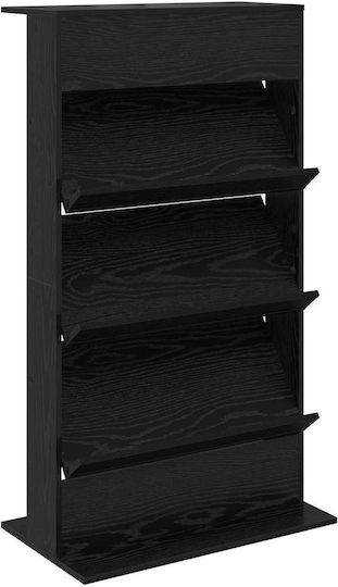 vidaXL PU Magazine Rack Black 70x41x126cm