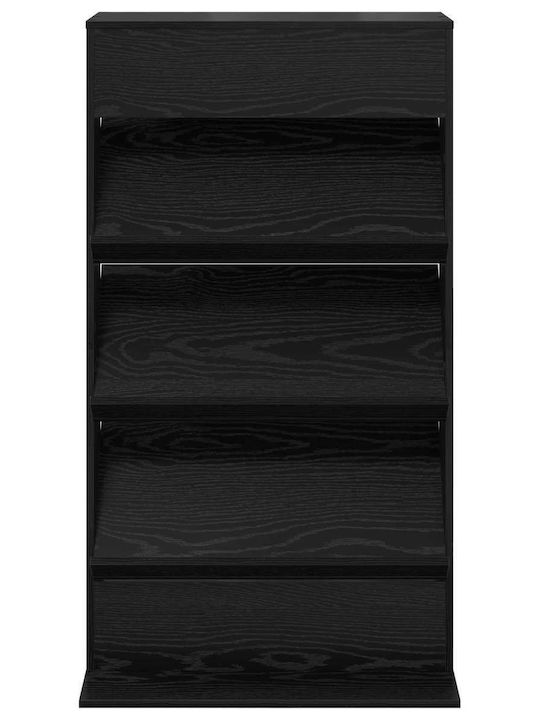 vidaXL PU Magazine Rack Black 70x41x126cm