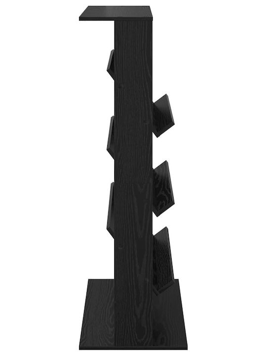 vidaXL PU Magazine Rack Black 70x41x126cm