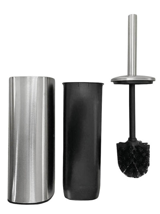 Ankor Inox Toilet Brush and Basket Set Soft Close 5lt Silver