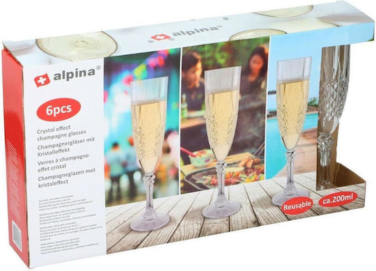 Atmosphera Set Gläser Champagner aus Glas Mit Stiel 6Stück
