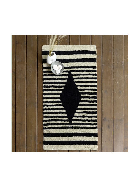 Nima Zira Teppich Rechteckig Baumwolle Ecru, Black