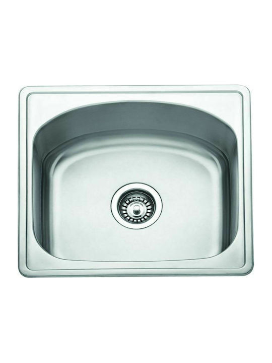 Gloria Tetras Ένθετος Νεροχύτης Inox Σατινέ Μ44xΠ38cm Ασημί