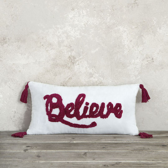 Nima Възглавница за Диван Believe От 100% Памук Бяла 30x60см