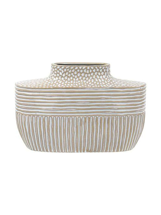Fylliana Διακοσμητικό Βάζο Κεραμικό Fl2376 Μπεζ Φ15xΥ23cm