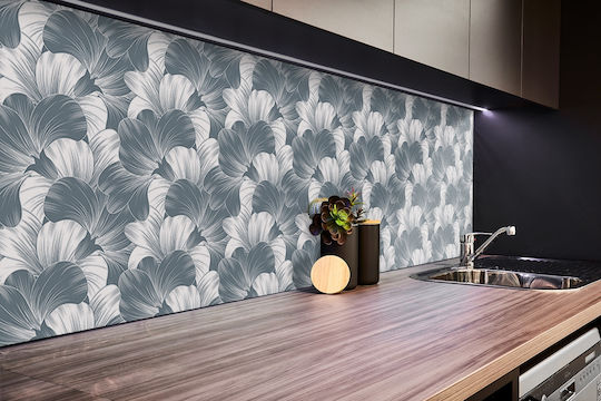 Vinyl Wandsticker Modernes Dekoratives Design Blumen 100x50 cm