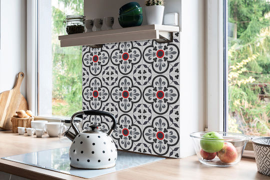 Vinyl Tile Stickers Design Flowers Royal Patterns 9x30x30 Cm
