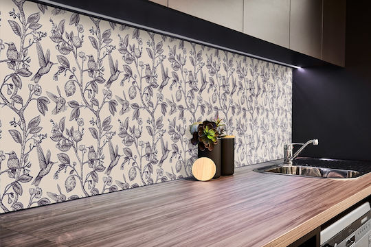 Autocolant Panou Din Vinil Decor Pentru Perete Păsări Pe Creangă 100x50 Cm