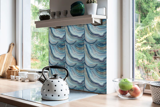Vinyl Kacheln Wandkacheln Küche Badezimmer Diagonale Achat 9x30x30 cm