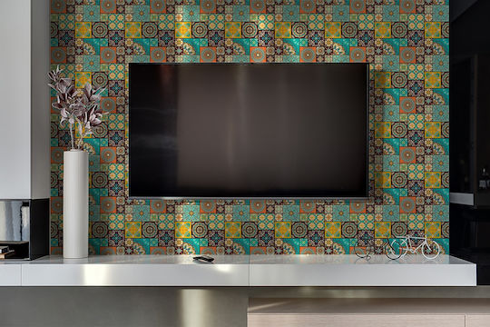 Panou De Perete Autocolant Vinilic Bucătărie Sau Baie Patchwork 100x50 Cm
