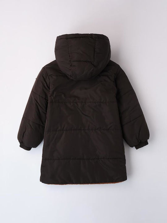 Kids' Fur Double Sided with Hood Black