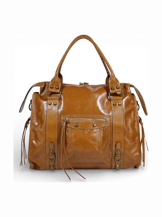 Leder Damentasche Tote Handtasche Taupe