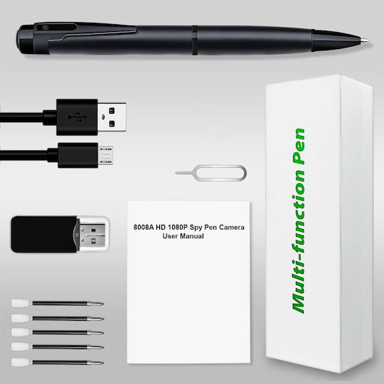 Cameră Ascunsă Stilou 1080p cu Slot pentru Card de Memorie