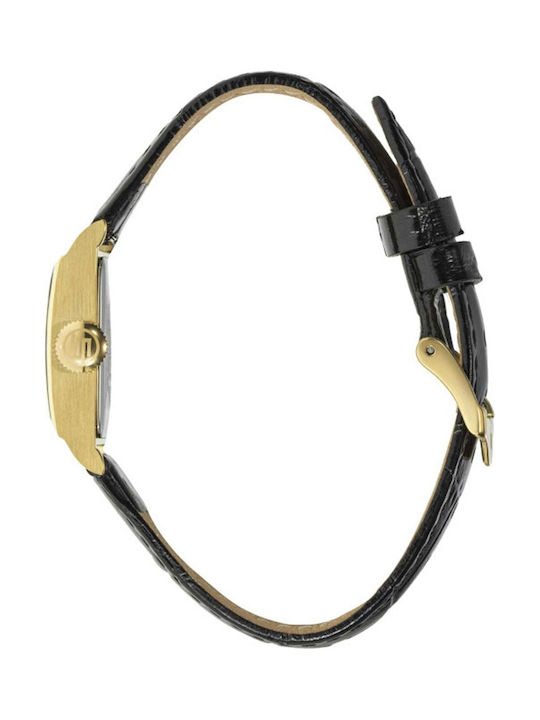 Lip Watches Churchill Men's Watch Battery with Black Leather Strap