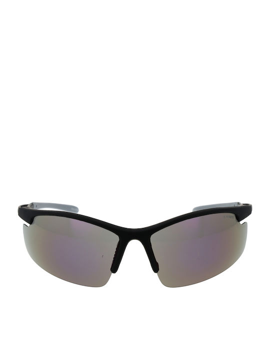 Champion Unisex Sunglasses with Black Plastic Frame and Purple Mirror Lens CU5141-78C01