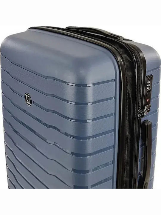 Rain Travel Suitcases Hard Blue with 4 Wheels Set of 3pcs RB80134-SET3-S-M-L-BLUE