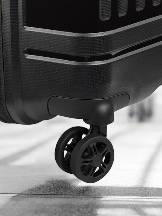 Delsey Lutece SE Large Hard Black Suitcase With 4 Wheels Height 79cm