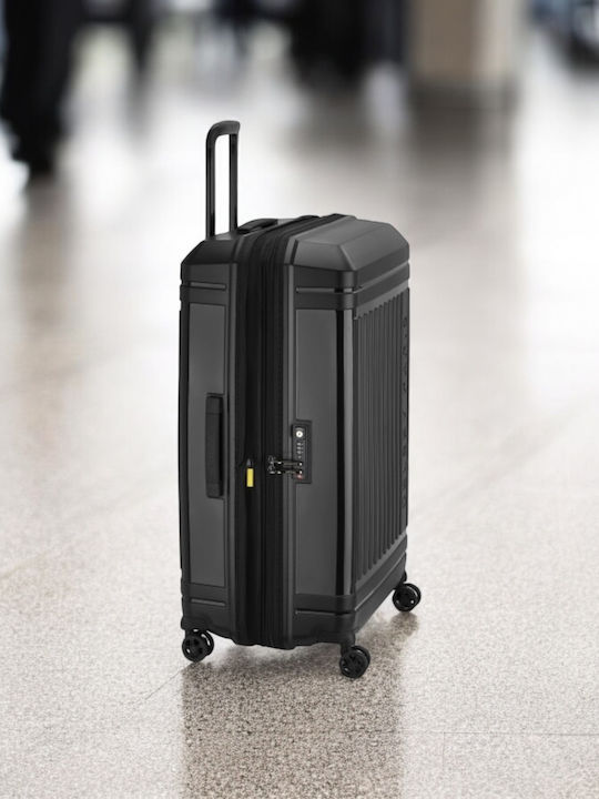 Delsey Lutece SE Large Hard Black Suitcase With 4 Wheels Height 79cm