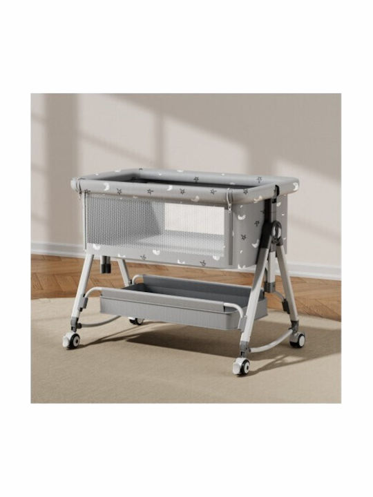 Lazarid Cradle with Mattress and Wheels Gray