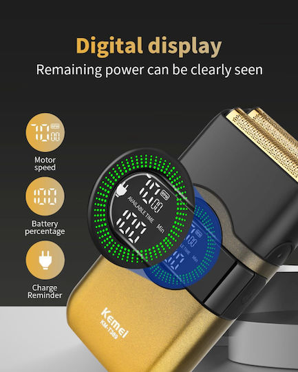 Kemei KM-T389 Rotating Electric Shaver Face Rechargeable