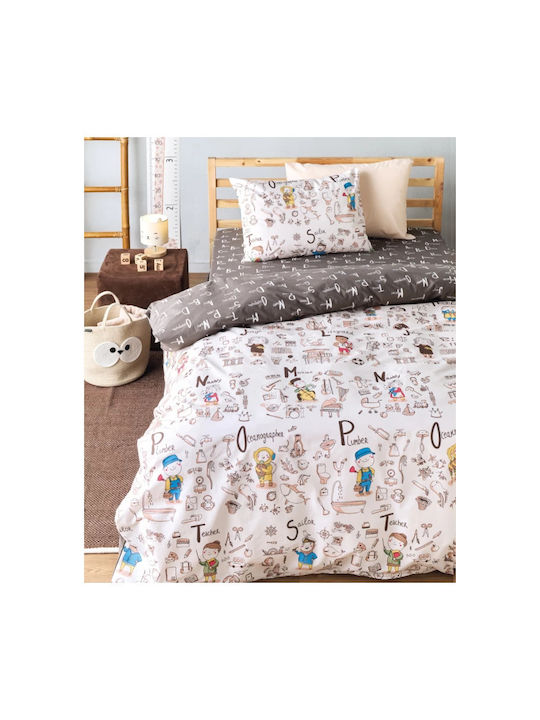 Kentia Sheet Set Single Cotton Pudre, Brown, Blue, Yellow, Pink 160x270cm 3pcs