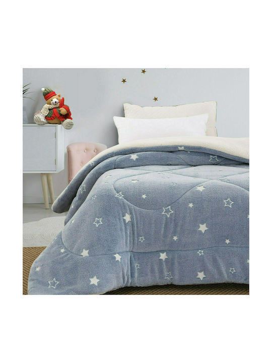 Beauty Home Παιδικό Κουβερτοπάπλωμα Μονό Μπλε 160x220εκ.