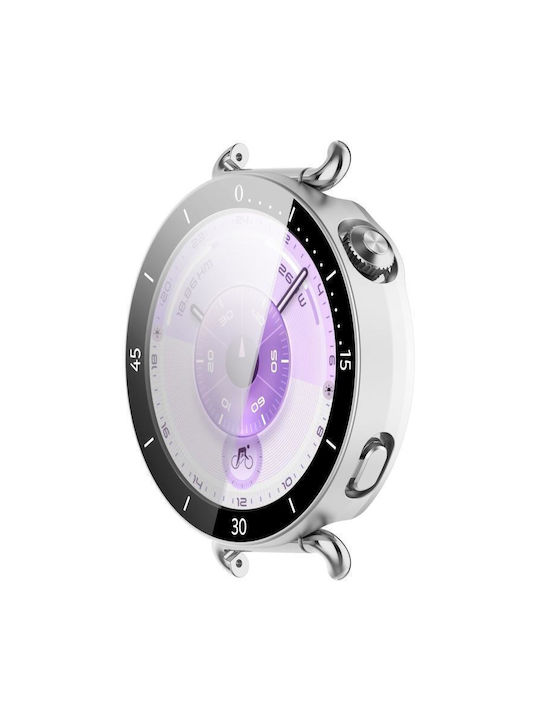 Πλαστική Θήκη με Τζαμάκι σε Ασημί χρώμα για Huawei Watch GT 6 41mm