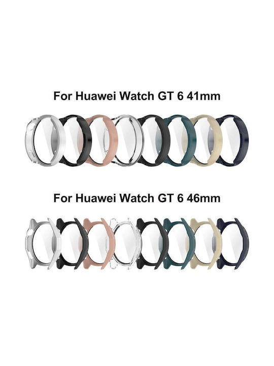Πλαστική Θήκη με Τζαμάκι σε Μαύρο χρώμα για Huawei Watch GT 6 41mm