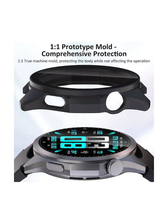 Пластмасов Калъф със Стъкло в Черен цвят за Huawei Watch GT 6 41mm