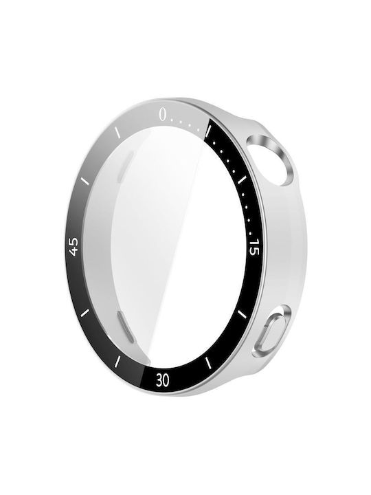Πλαστική Θήκη με Τζαμάκι σε Ασημί χρώμα για Huawei Watch GT 6 41mm