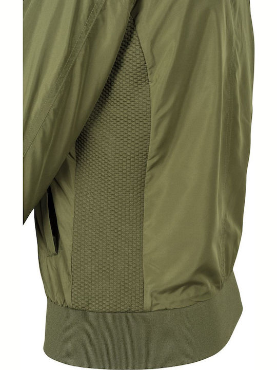 TB1217 Women's Short Bomber Jacket for Spring or Autumn Olive