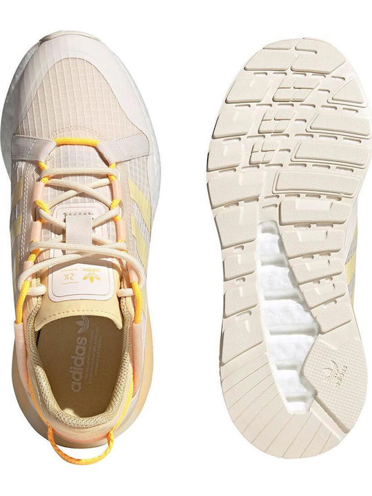 ZX 2K Boost Pure Sneakers Wonder White / Orange Tint / Solar Gold