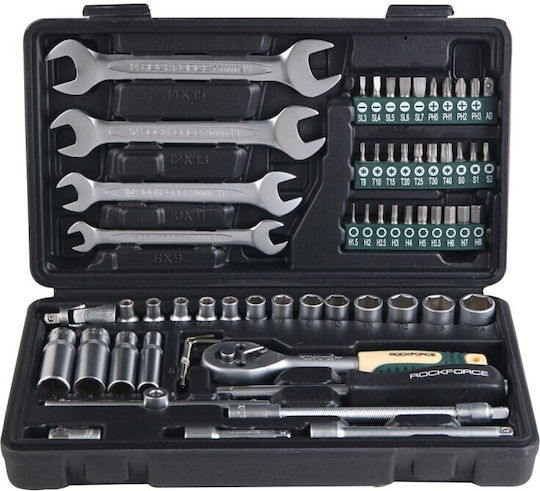 Rockforce Ратчетни и гнездови гарнитури 1\4" 62бр