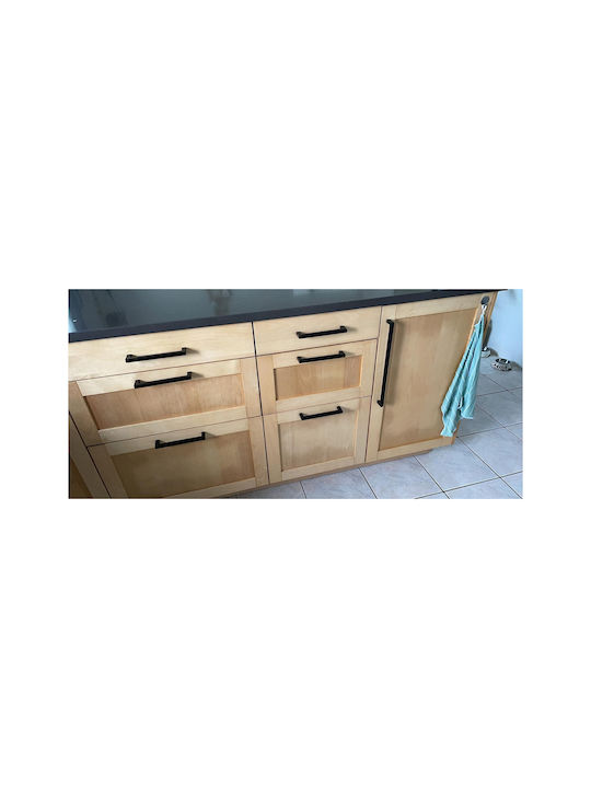 Mâner Mobilier din Metal Matt Black 136mm (Distanța între Centre 22mm) ZY12223QWS80 10buc