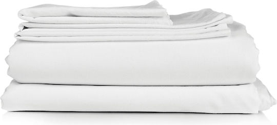 Beauty Home Hotel Sheet Single 5-Star 300tc Satin 100% Cotton 180x290 White