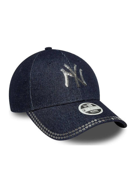 New Era Wmns Sequin 9forty New York Yankees Adjustable Jockey Light Blue Color