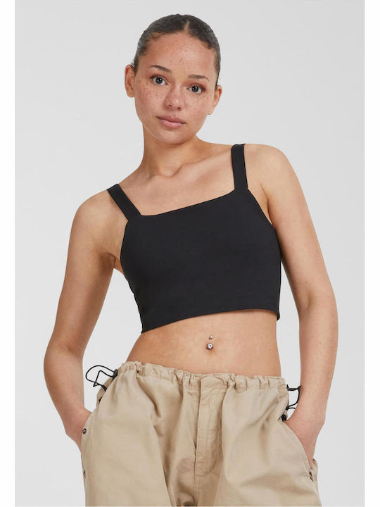 2 Pack Women's Summer Cotton Sleeveless Crop Top Black/White