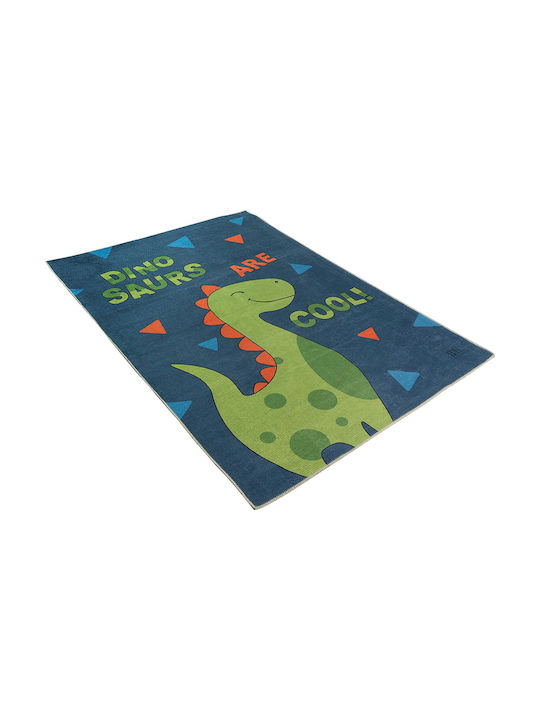 Beauty Home Rug Rectangular Cotton Blue